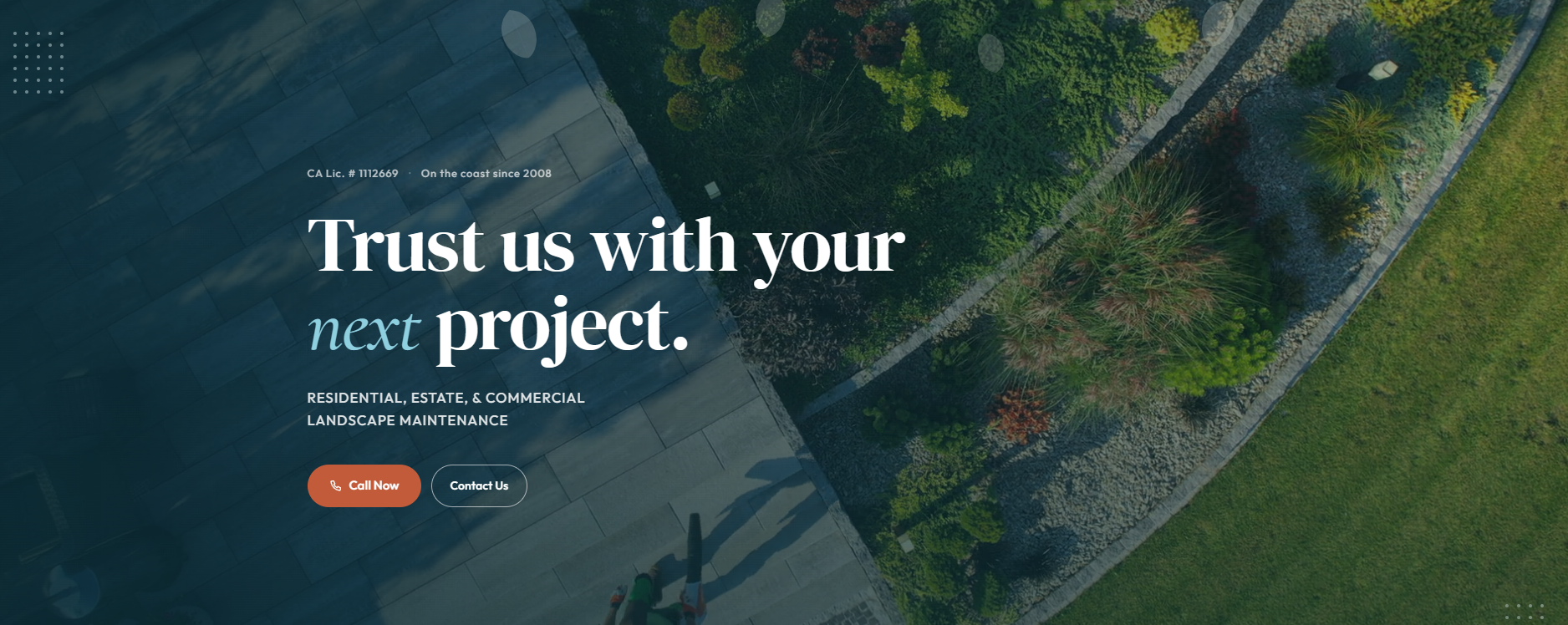 Sea's Edge Landscape website — Orange County landscaping contractor